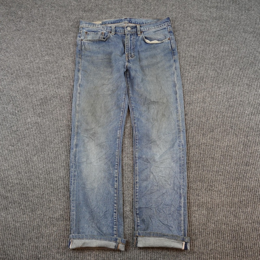 Levis Premium 514 Selvedge Jeans Mens 32x29 Blue Regular Straight Denim